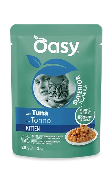 Oasy Bocconcini Kitten Tonno Umido per Gattini 85 g