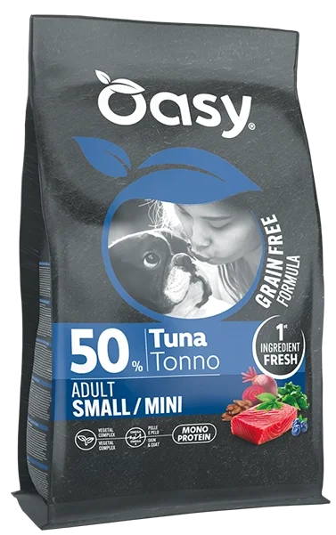 Oasy Grain Free Adult Small Mini Tonno Crocchette per Cani