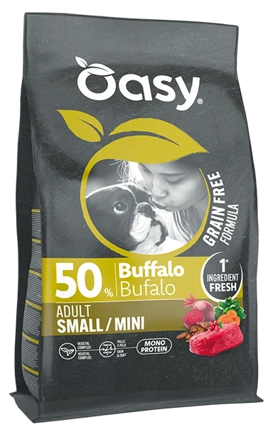 Oasy Grain Free Adult Small Mini Bufalo Crocchette per Cani