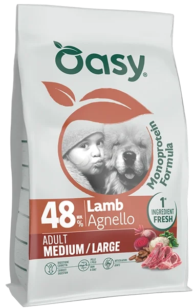 Oasy Monoproteico Adult Medium Large Agnello Crocchette per Cani