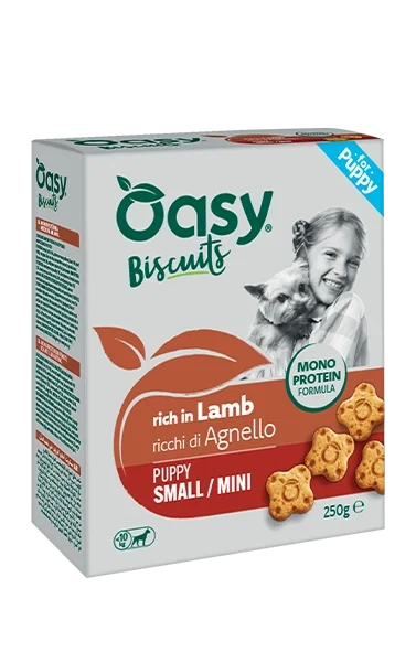 Oasy Monoproteico Biscotti Puppy Small Mini Agnello Snack per Cuccioli 250 g