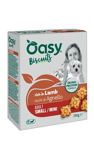 Oasy Monoproteico Biscotti Adult Small Mini Agnello Snack per Cani 250 g