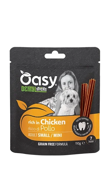 Oasy Grain Free Dental Stycks Adult Small Mini Pollo Snack per Cani 110 g