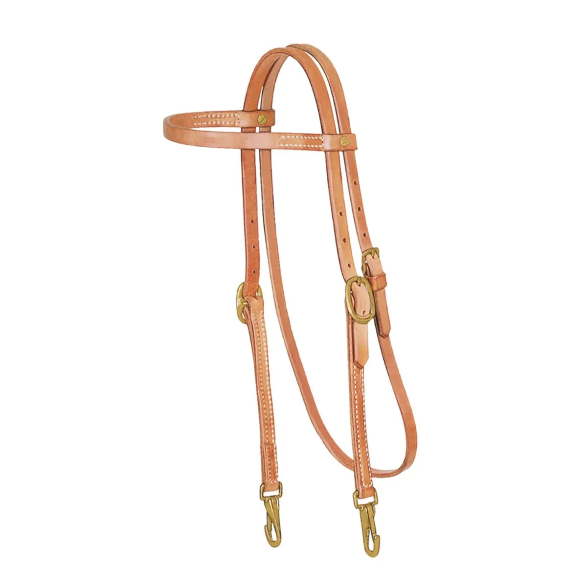 Schutz Brothers Testiera Dritta Western con Moschettoni in Cuoio