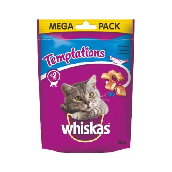 Whiskas Temptations snack con Salmone - 180 gr