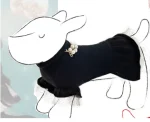 Ferribiella Maglioncino Luna nero con perle e tulle - taglie 24-43 cm