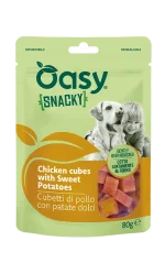 Oasy Snacky Cubetti di Pollo con Patate Dolci 80 g Cane