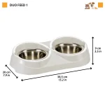 Ferplast ciotola Duo Feed in acciaio inox per cani e gatti - foto 3