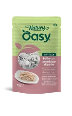 Oasy Natury Soft Jelly Pollo con Prosciutto Umido per Gatti