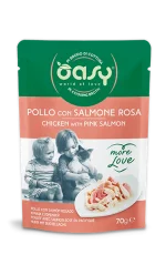 Oasy More Love Pollo Salmone Rosa 70 g Umido Gatto