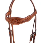 McBryan Testiera Western Flower Tooling - Unica Castagna - foto 3