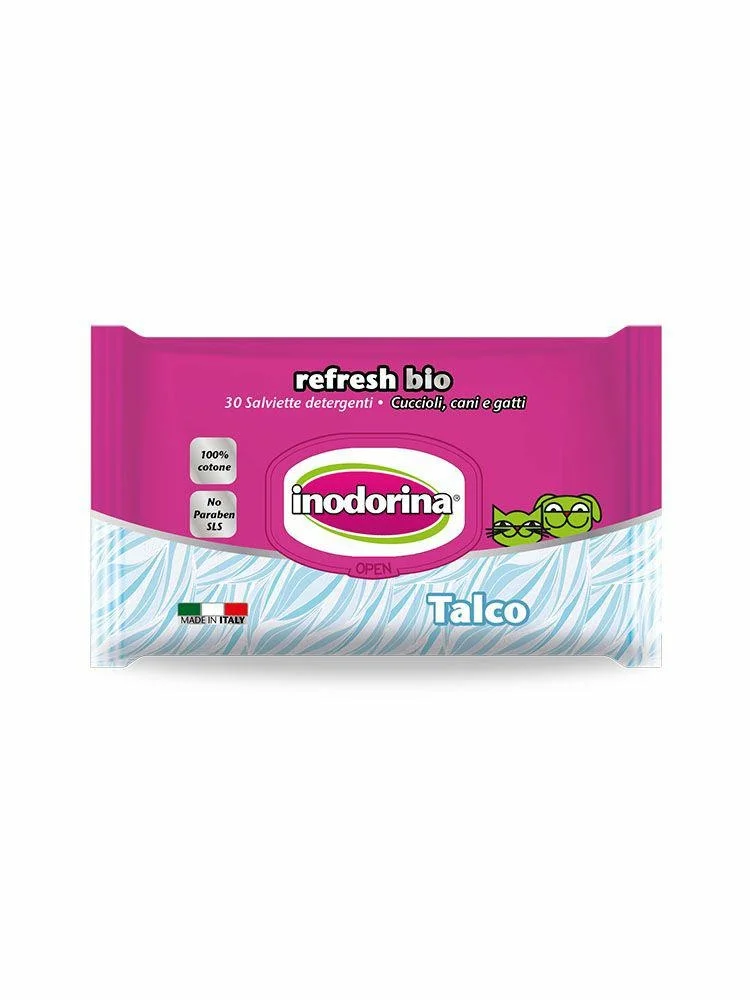 Inodorina Salviette Bio Talco per Cani - 30 pz