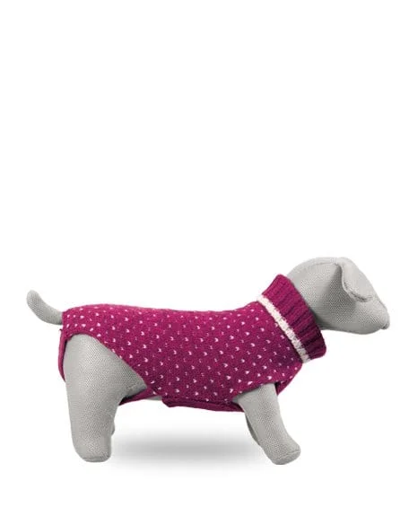 Bengy Maglioncino Victoria per cani magenta - collo alto, taglie XXS-M