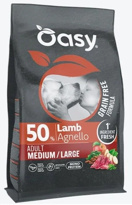 Oasy Grain Free Adult Medium Large Agnello Crocchette per Cani