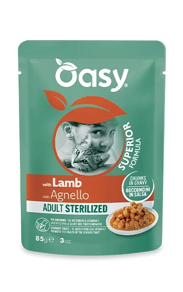 Oasy Bocconcini Adult Sterilized Agnello 85 g Umido Gatto