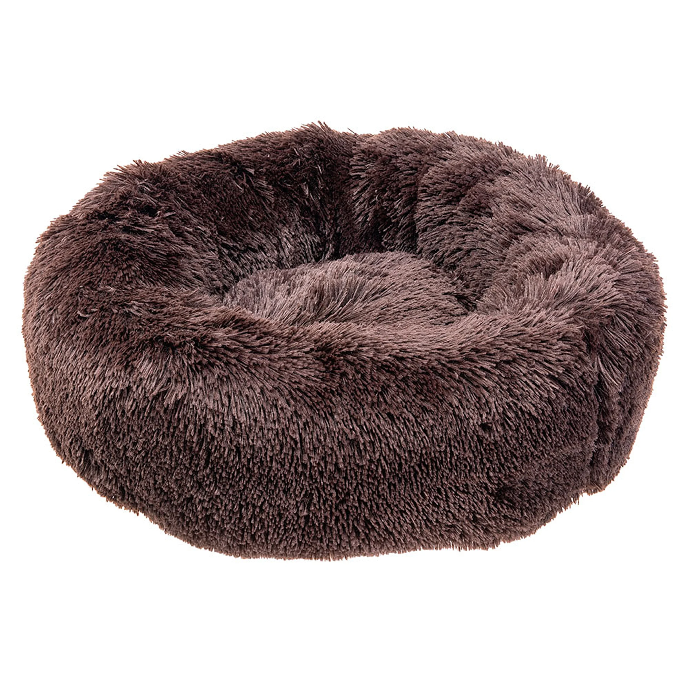 Ferplast Cuscino a ciambella Cuddly in peluche per cani e gatti, marrone