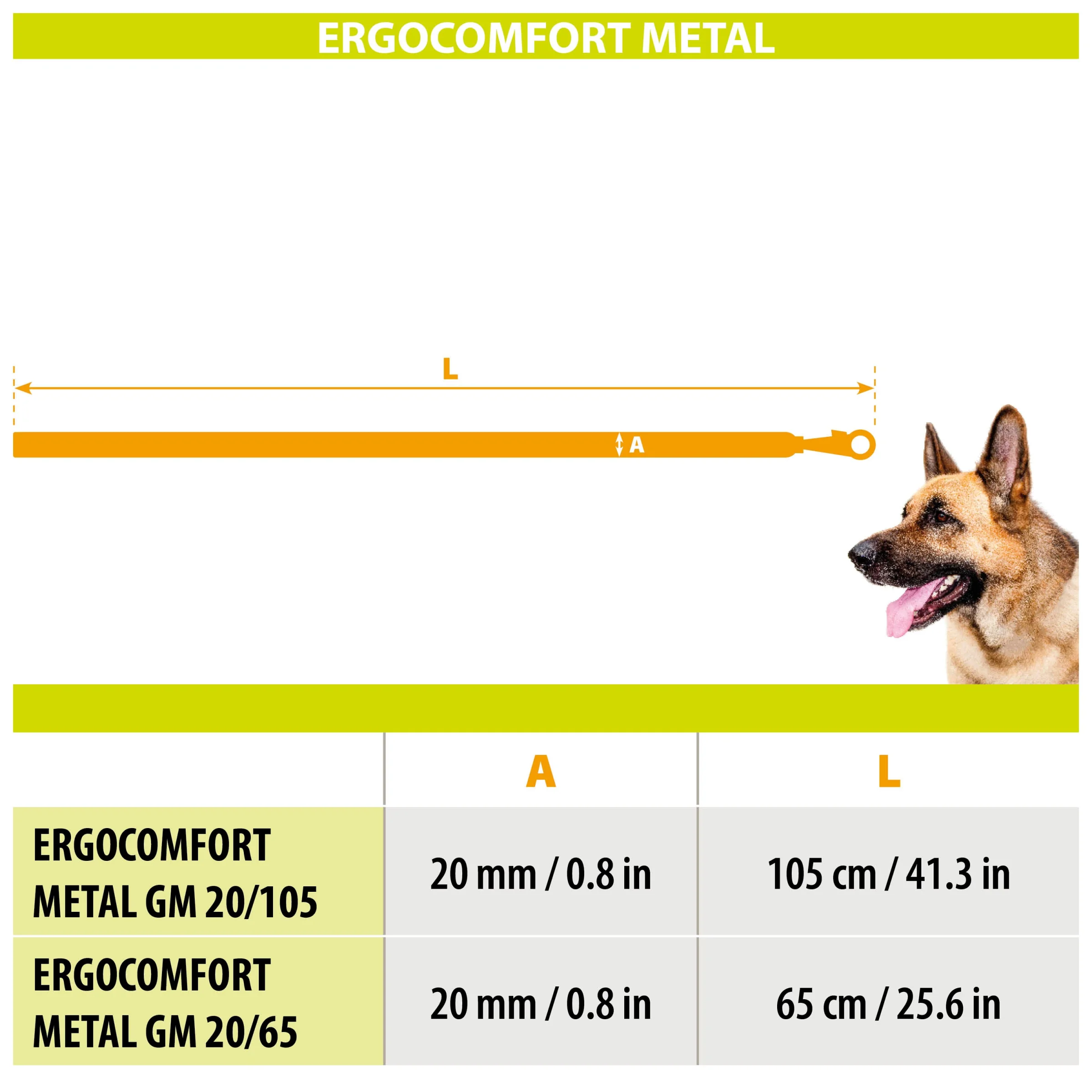 Ferplast Ergocomfort Metal GM guinzaglio per cani, GM20/65 - foto 2