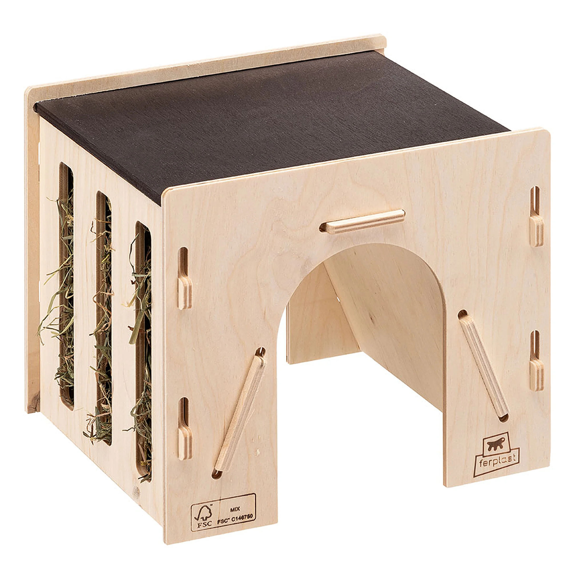 Ferplast mangiatoia fieno Hay Feeder 2 in legno per conigli