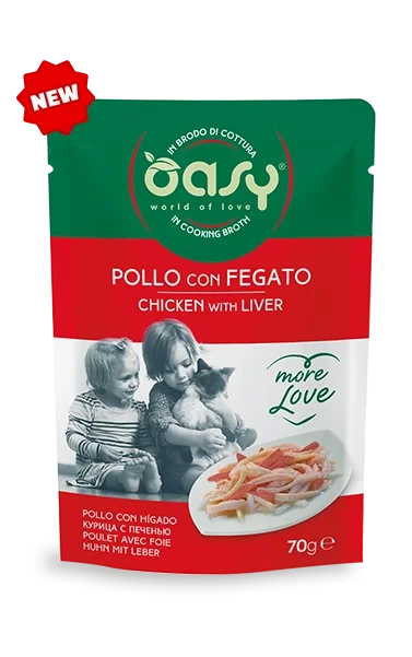 Oasy More Love Pollo Fegato 70 g Umido Gatto
