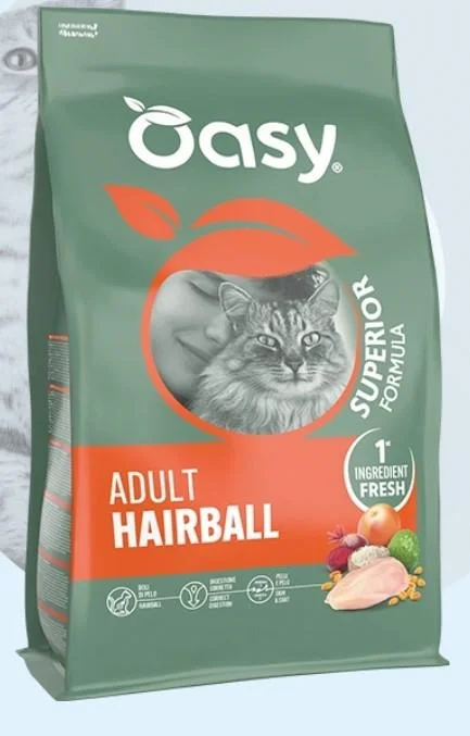 Oasy Superior Adult Hairball Pollo Crocchette per Gatti