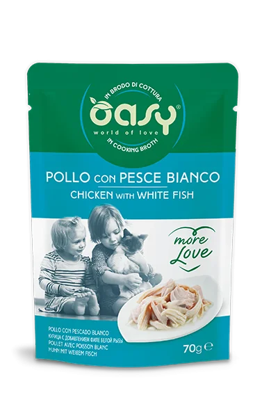 Oasy More Love Pollo Pesce Bianco 70 g Umido Gatto