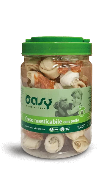 Oasy Bony Osso Masticabile con Pollo Taglia S 350 g Cane