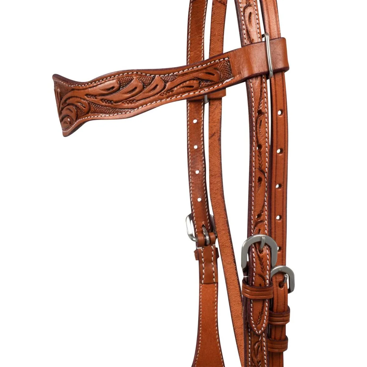 McBryan Testiera Western Flower Tooling - Unica Castagna - foto 2