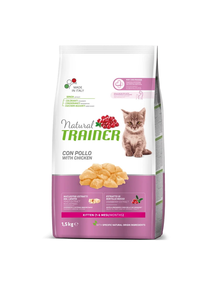 Natural Trainer Kitten Pollo crocchette per gattini da 1 a 6 mesi