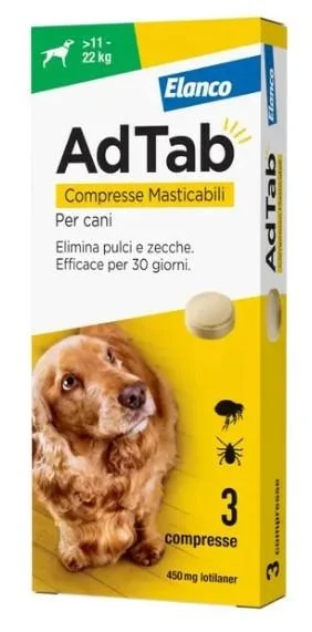 ADTAB Compresse Masticabili per Cani - ELANCO - Kg 11 - 22 CPR 3