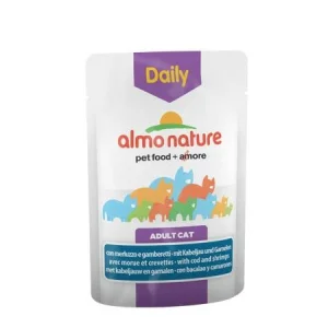 Almo Nature Daily Cat Merluzzo e Gamberetti 30 x 70 g