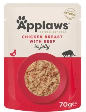 Applaws Buste Petto di Pollo/Manzo in Jelly per Gatti 16 x 70 g