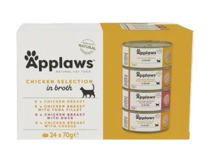 Applaws Multipack Pot Selezione di Pollo in Brodo per Gatti 8 x 60 g