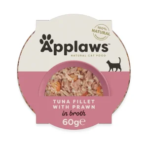 Applaws Pot Filetti di Tonno e Gamberi in Brodo 10x60 g