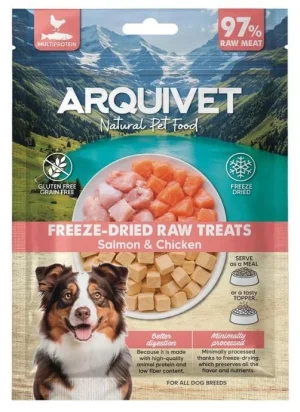 Arquivet Dog Freeze-Dried Raw Treats - Cubetti Salmone/Pollo 50 g