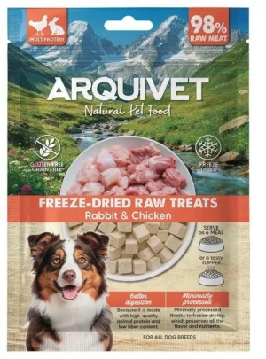 Arquivet snack liofilizzati per cani - cubetti coniglio/pollo 50 g