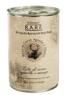 BARF Trito di Cervo, Agnello e Manzo per Cani 400 g