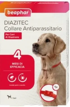 Beaphar Diazitec Collare Antiparassitario per Cani - Rosso