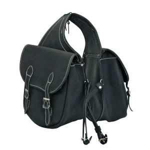 Bisaccia in cuoio scamosciato Lakota - 2 tasche