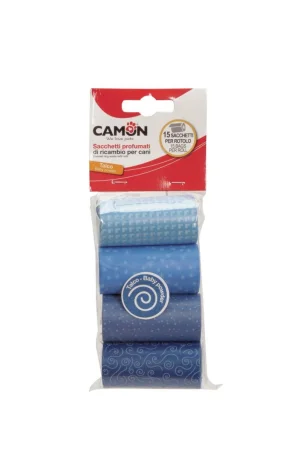 Camon Sacchetti Colorati Talco - 4 Rotoli per Cane