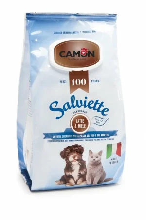 Camon Salviette 100 Pz Latte e Miele - Igiene per Cani