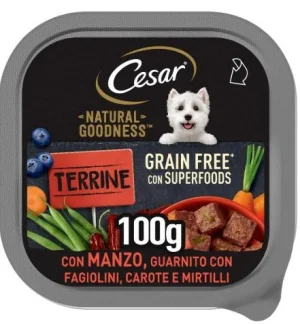 Cesar Natural Goodness Terrine Manzo, Fagiolini e Carote 16 x 100 g