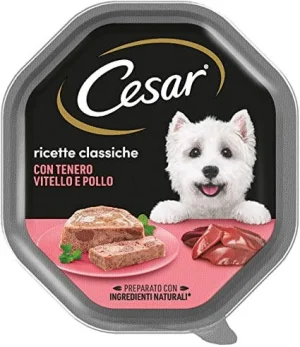Cesar Ricette Classiche Tenero Vitello/Pollo per Cani 14 x 150 g