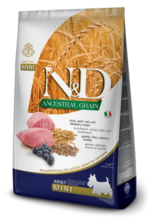 Crocchette Farmina N&D Mini Agnello e Mirtillo 2,5 kg