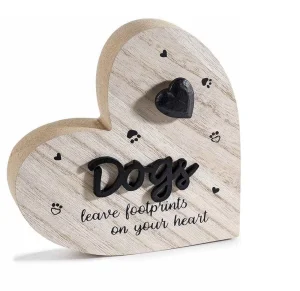 Decorazione in legno a cuore - Dogs