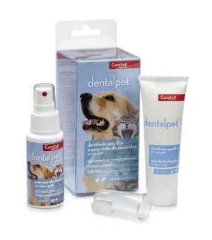 Candioli Dentalpet Kit - Dentifricio 50 ml + Spray 50 ml + Ditale