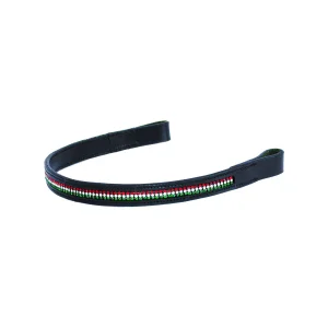 Derby Frontalino 'Flag' in cuoio con strass tricolore