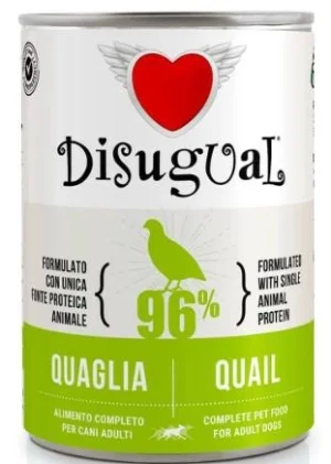 Disugual Dog Quaglia Gr 400 - Mangime Umido per Cani