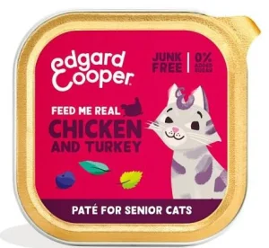 Edgard Cooper Paté Senior per Gatti Tacchino e Pollo 16 x 85 g