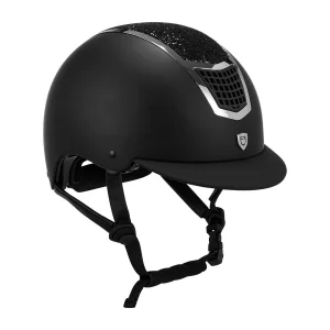 Equestro Cap Eclipse Stone Mat con brillantini - EN 1384-2023