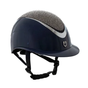 Equestro Cap Star - casco con visiera larga e brillantini (EN 1384-2023)